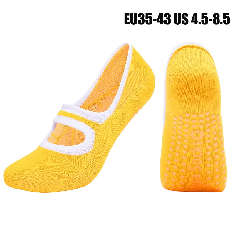 Women High Quality Pilates Socks Anti-Slip Breathable Backless Yoga Socks Ladies Ballet Dance Sports Socks for Fitness Gym
