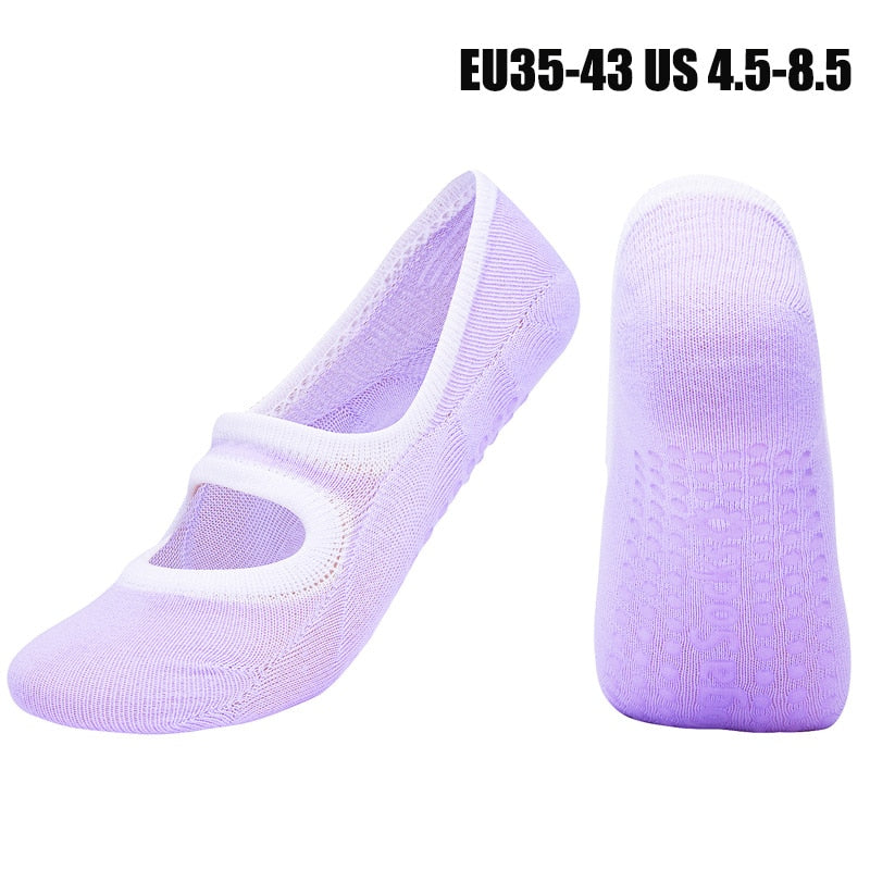 Women High Quality Pilates Socks Anti-Slip Breathable Backless Yoga Socks Ladies Ballet Dance Sports Socks for Fitness Gym