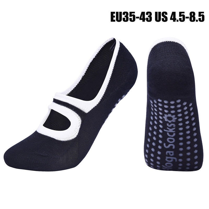 Women High Quality Pilates Socks Anti-Slip Breathable Backless Yoga Socks Ladies Ballet Dance Sports Socks for Fitness Gym