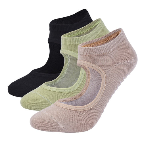 Women High Quality Pilates Socks Anti-Slip Breathable Backless Yoga Socks Ladies Ballet Dance Sports Socks for Fitness Gym