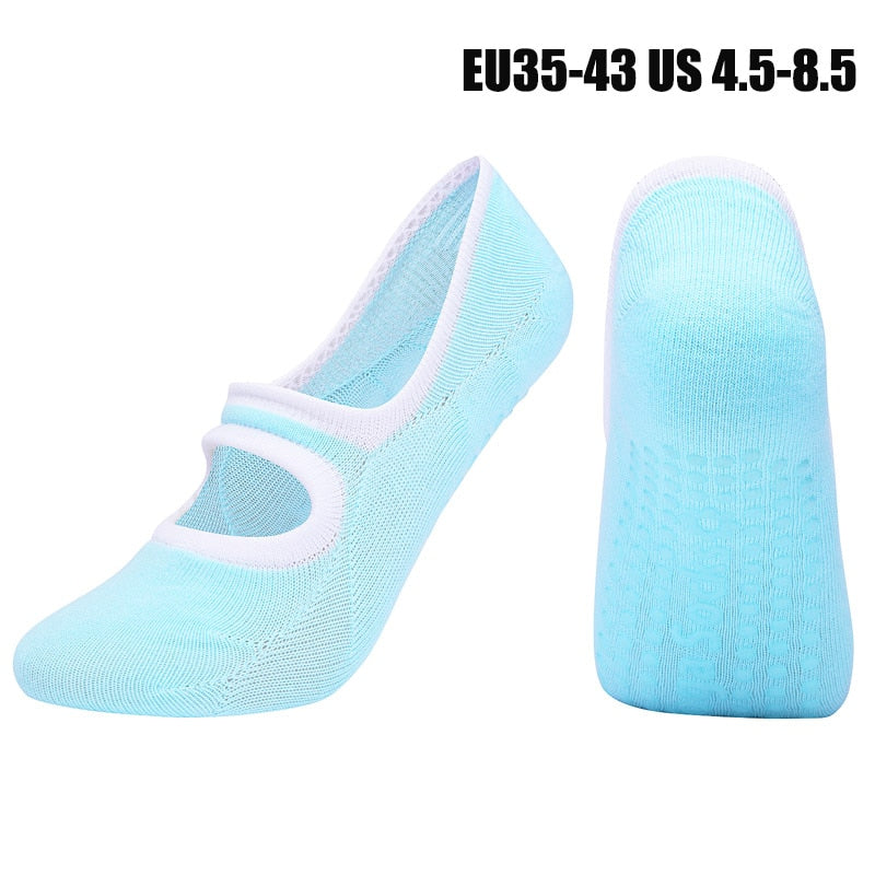 Women High Quality Pilates Socks Anti-Slip Breathable Backless Yoga Socks Ladies Ballet Dance Sports Socks for Fitness Gym