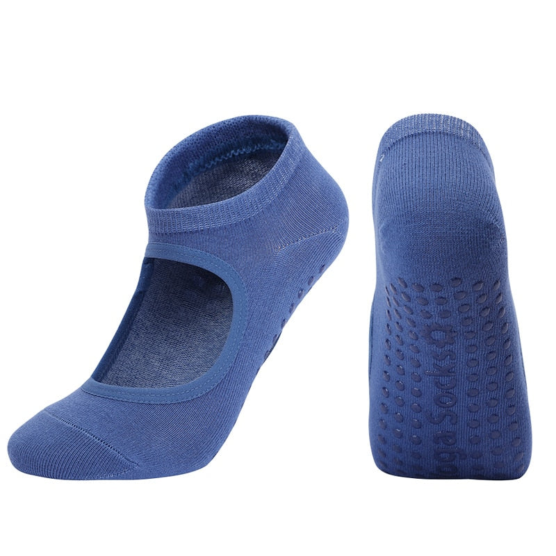 Women High Quality Pilates Socks Anti-Slip Breathable Backless Yoga Socks Ladies Ballet Dance Sports Socks for Fitness Gym