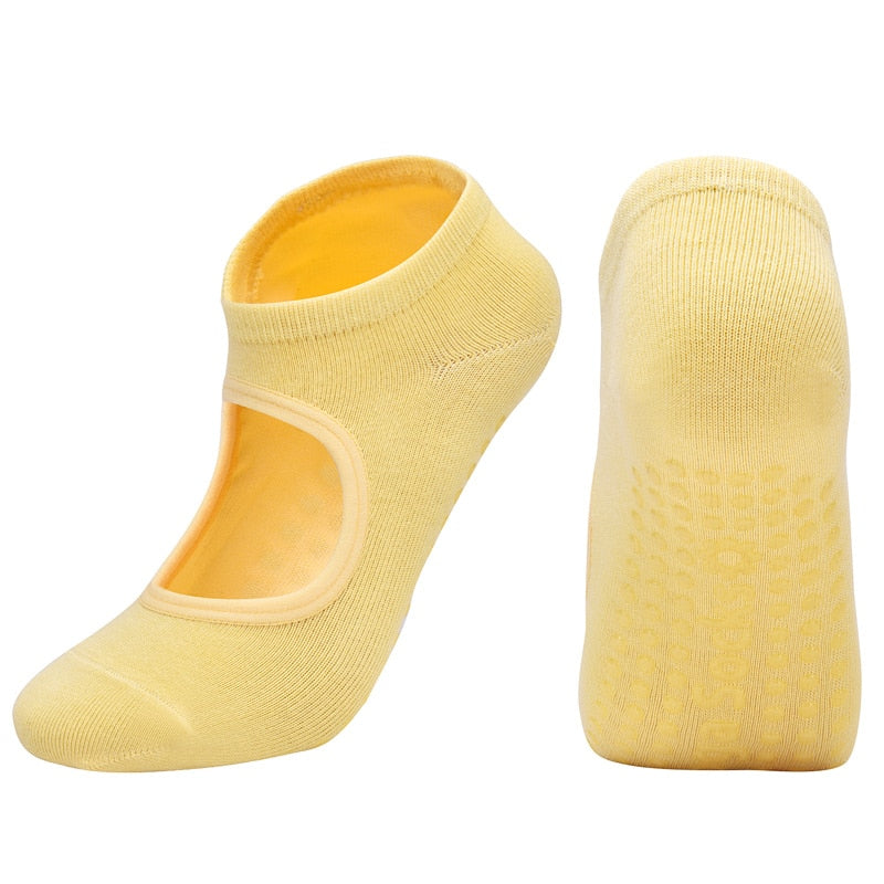 Women High Quality Pilates Socks Anti-Slip Breathable Backless Yoga Socks Ladies Ballet Dance Sports Socks for Fitness Gym