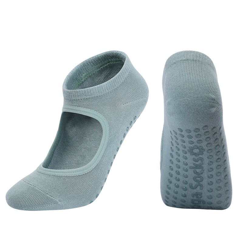 Women High Quality Pilates Socks Anti-Slip Breathable Backless Yoga Socks Ladies Ballet Dance Sports Socks for Fitness Gym