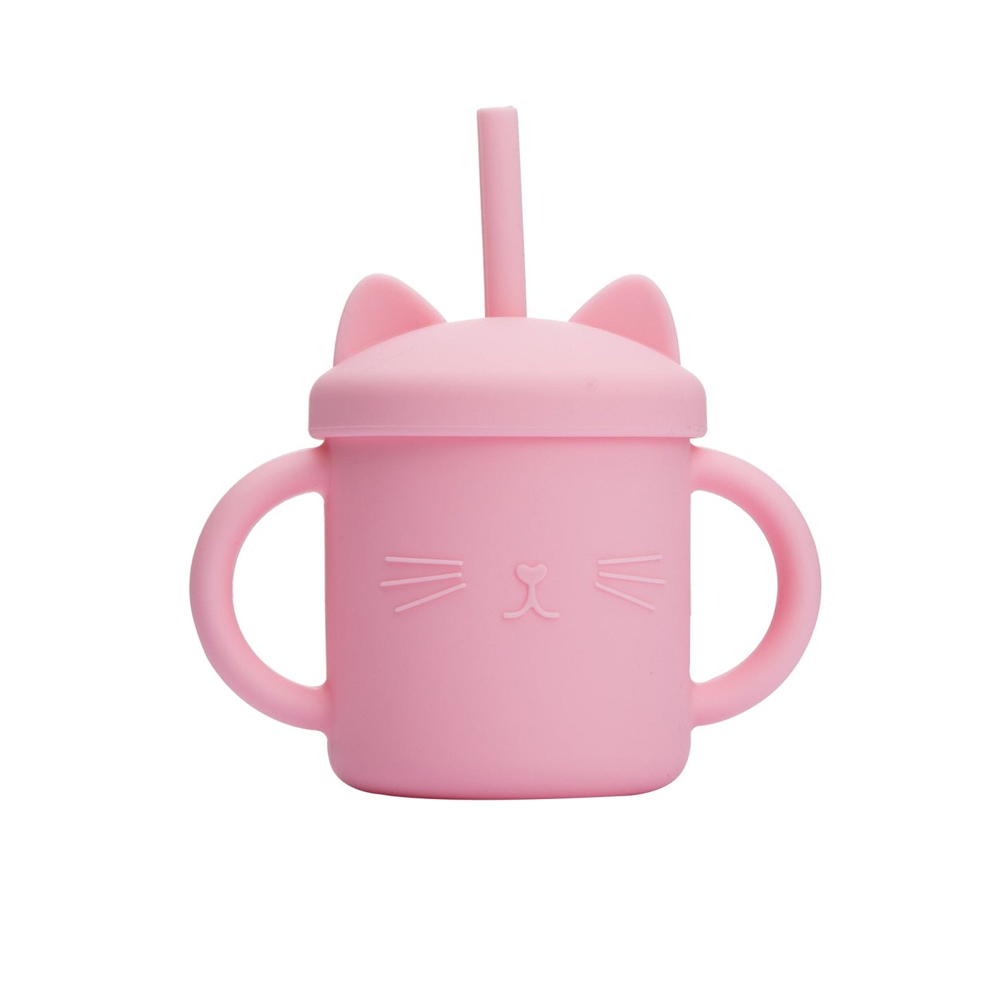 Baby Feeding Cups Silicone Drinkware Cute Cartoon Cat Sippy Cup For Toddlers Kids Sippy Cup Lids Solid With Handle Drinker