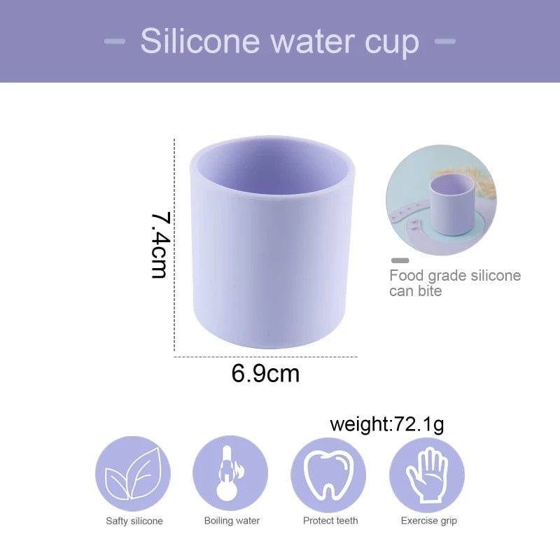 1PC Baby Learn To Drink Cup Kids Feeding Cup Infant Toddler Tableware Drinking Cup BPA Free Food Grade Heat-Resistant Silicone