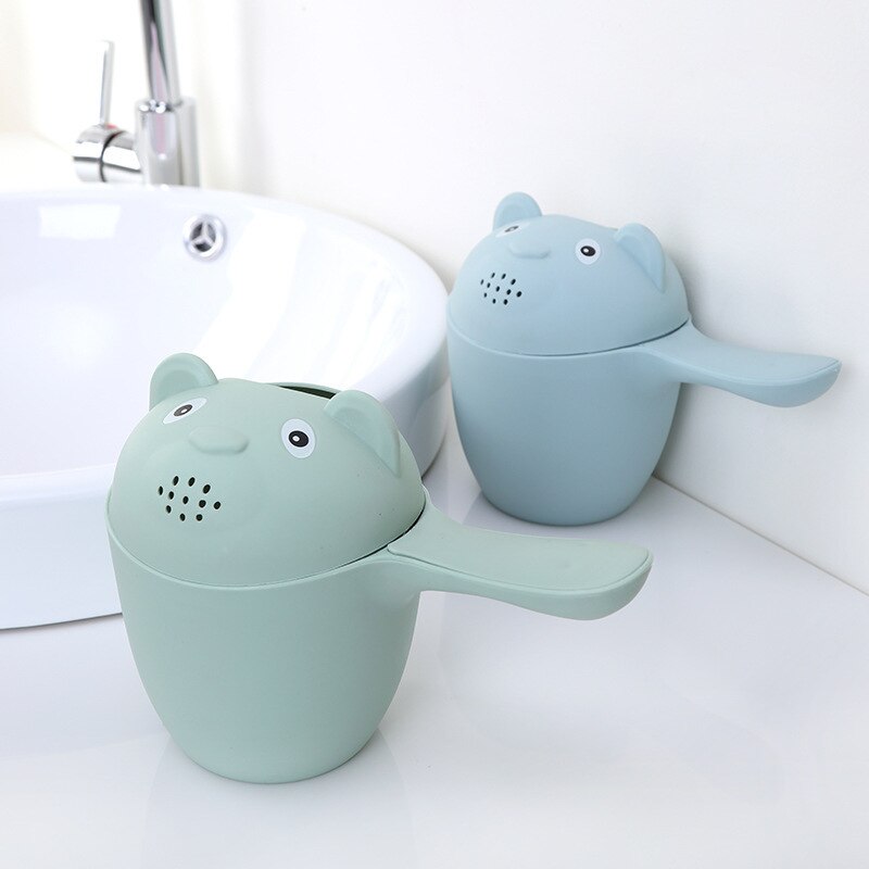 Cute Cartoon Baby Bath Caps Toddle Shampoo Cup Children Bathing Bailer Baby Shower Spoons Child Washing Hair Cup Kids Bath Tool