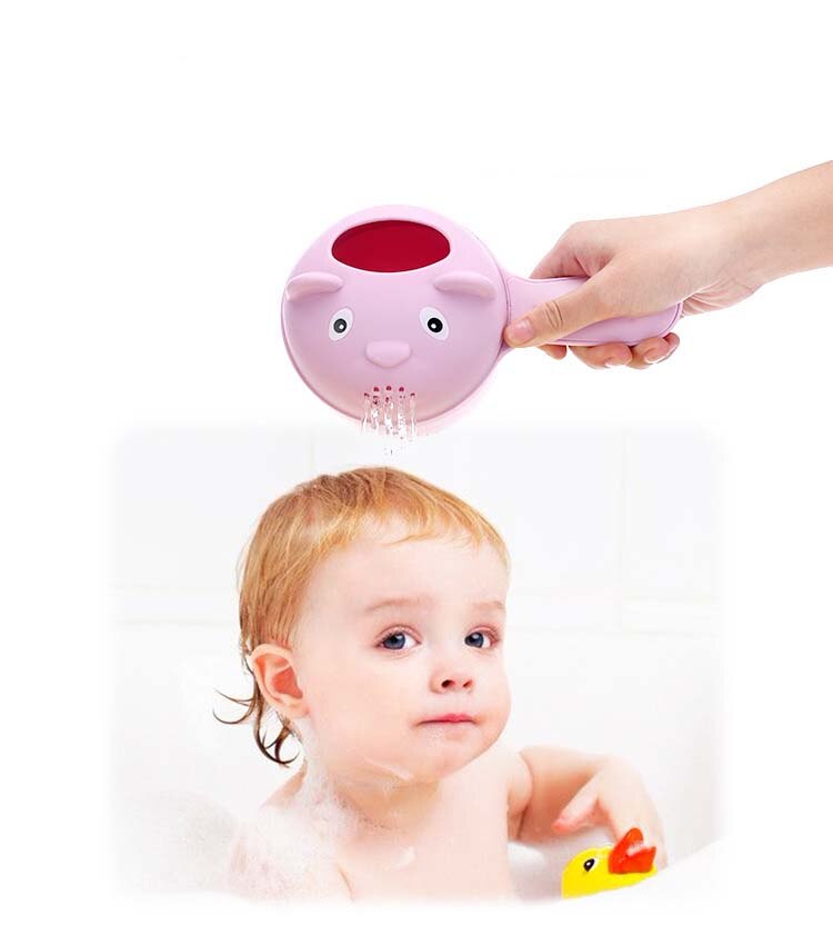 Cute Cartoon Baby Bath Caps Toddle Shampoo Cup Children Bathing Bailer Baby Shower Spoons Child Washing Hair Cup Kids Bath Tool