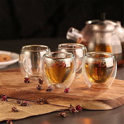 Simplicity Heat-resistant Double Wall Shot Wine Beer Glass Espresso Coffee Cup Tea Set Cup 80-450ml Teacup Glasses Creative