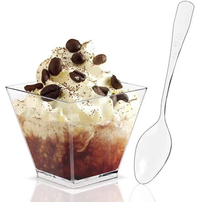 Mini Dessert Cups For Party Small Plastic Dessert Cups Disposable Dessert Shooter Cups for Pudding Fruit Ice Cream