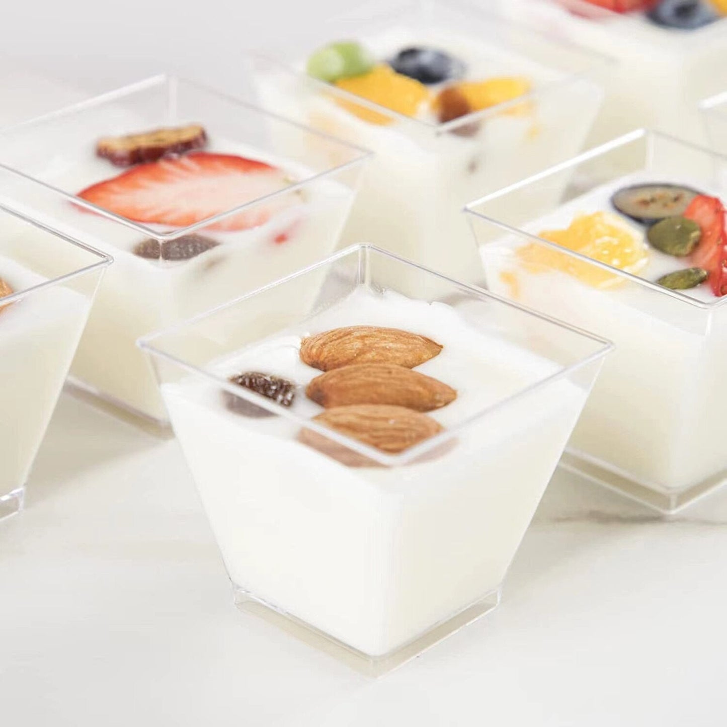 Mini Dessert Cups For Party Small Plastic Dessert Cups Disposable Dessert Shooter Cups for Pudding Fruit Ice Cream